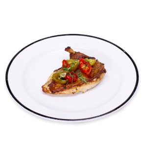 Roasted Chicken with Vegetables on a white plate